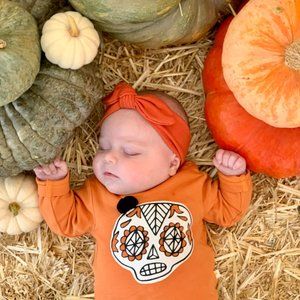 Hallmark Baby Girl Miss Sugar Skull Top Sz 0-3 Mo